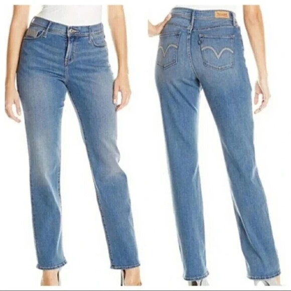 Levi's Perfectly Slimming 512 Straight Leg Jeans Light Blue Size 12 W31 L32 - Picture 1 of 15